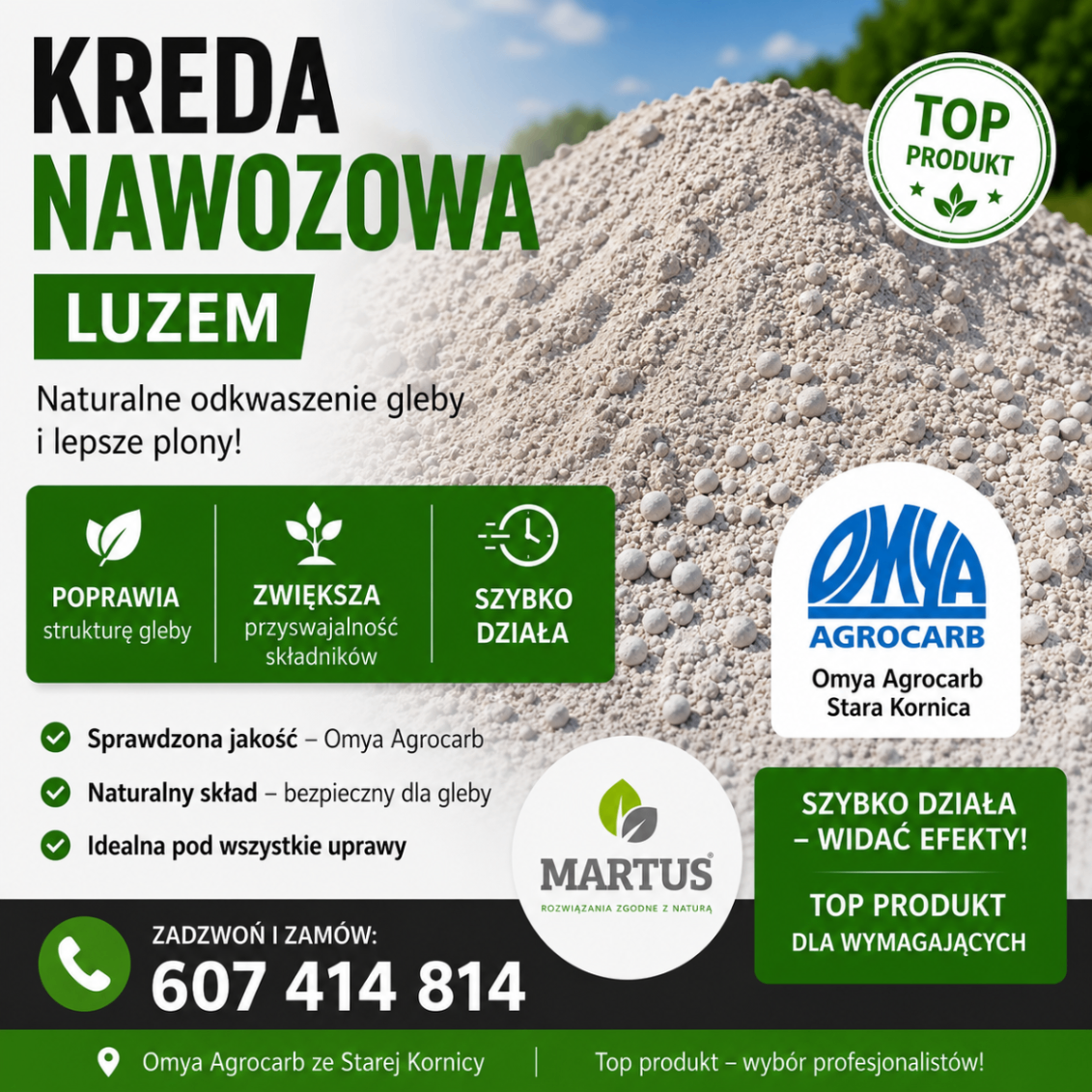 Kreda rozdrobniona Omya Agrocarb 90M-KR luzem