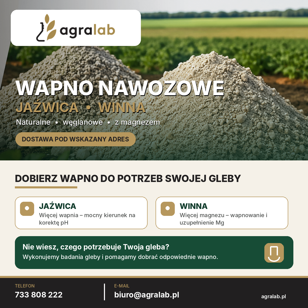 Wapno nawozowe z dostawą – Jaźwica i Winna – wapń i magnez